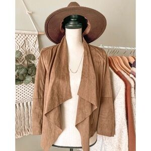 La Marais Vegan Suede Jacket Brown Womens size S Premium Collection